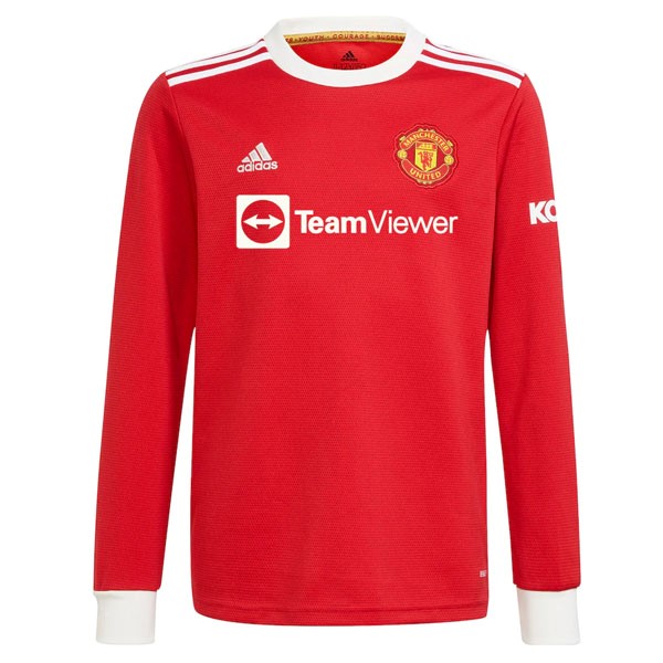 Heimtrikot Thailand Manchester United ML 2021-2022 Rote Günstige Fußballtrikots